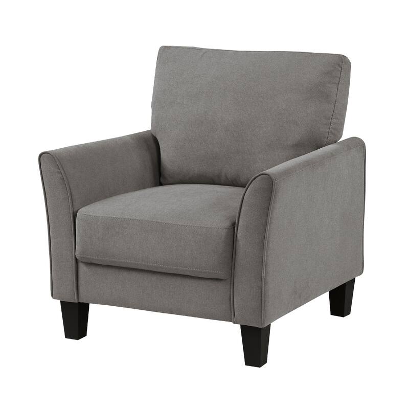 Xumo Sofa Armchair, Taupe Gray 34 Inch, Black Tapered Wood Legs