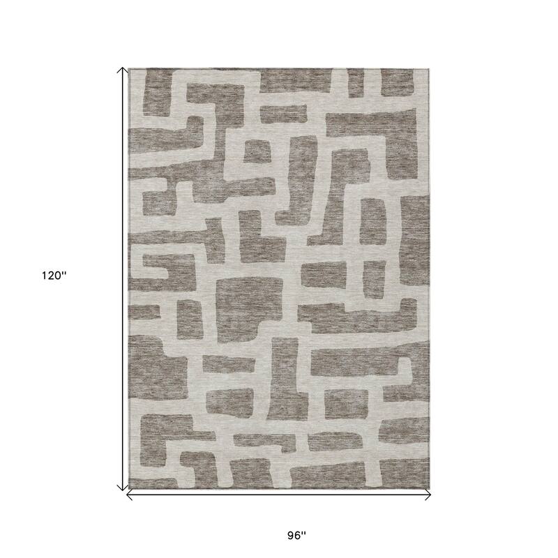 HomeRoots Abstract Transitional Rectangle Outdoor Rug