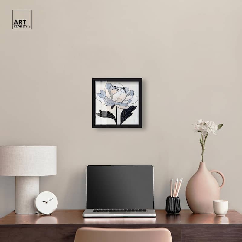 Gray Scale Flower I Shadowbox by Art Remedy