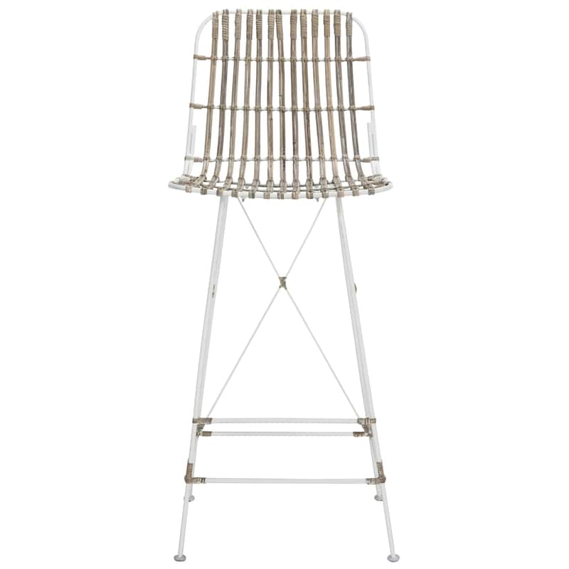 SAFAVIEH Ayala 43.3-inch Wicker Croco Brown Bar Stool (Set of 2) - 18.1" x 20.9" x 43.3" - 18Wx21Dx43H