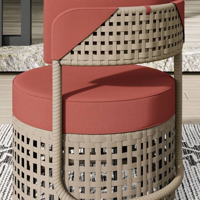Corvus Donges 2-piece Patio Wicker Club Chairs with Sunbrella Cushions
