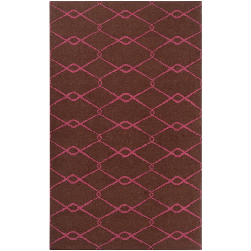 Hand-woven Pink Yehren Wool Area Rug - 8' x 11' - 8' x 11'