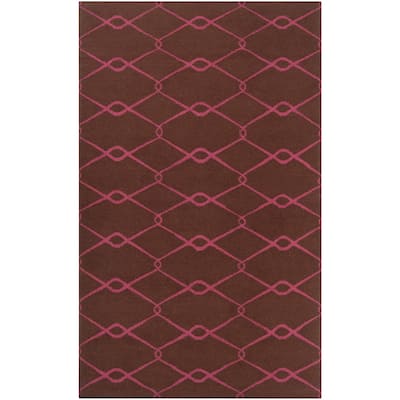 Hand-woven Pink Yehren Wool Area Rug - 8' x 11' - 8' x 11'
