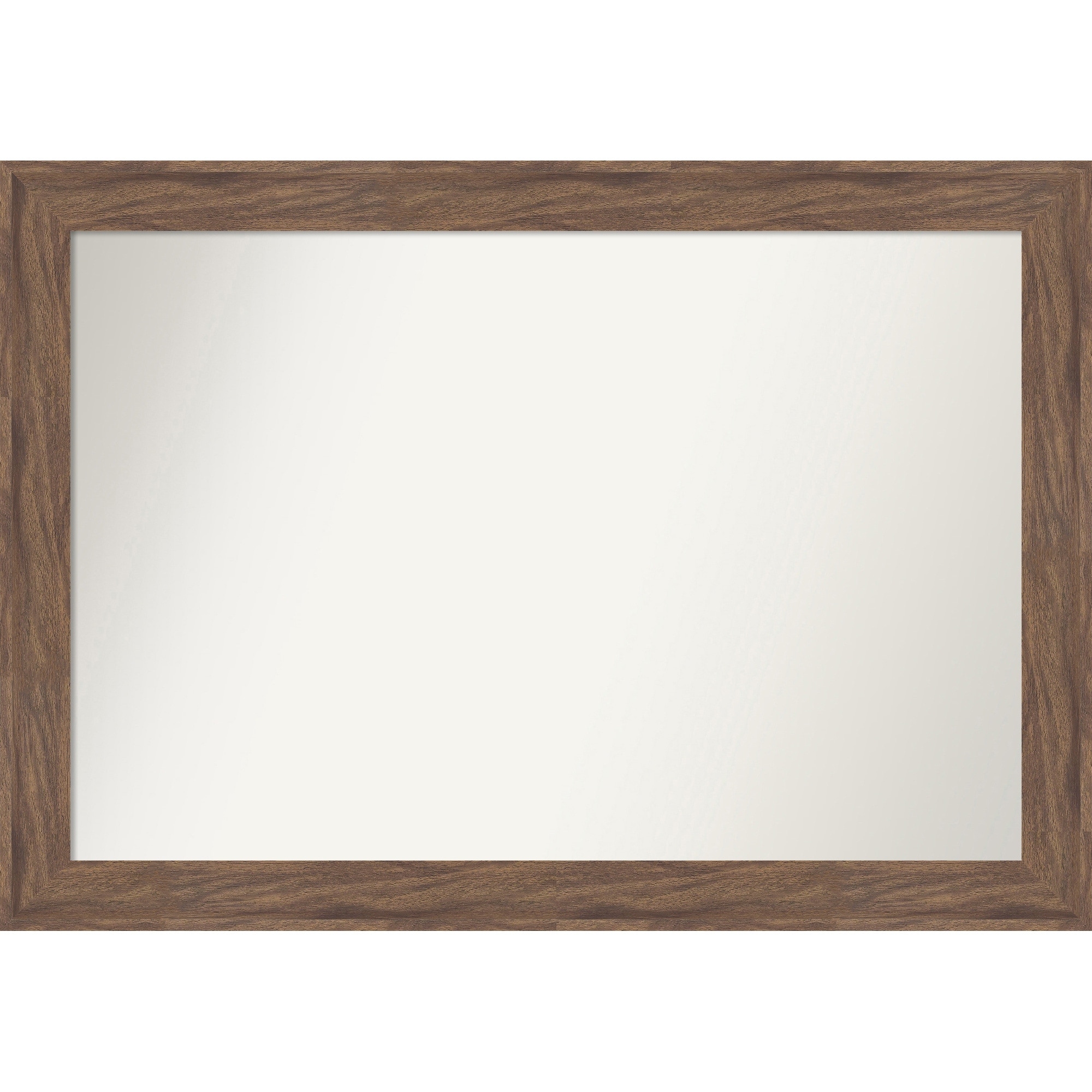 Pia Medium Brown Non-Beveled Framed Bathroom Vanity Wall Mirror - Pia Medium Brown