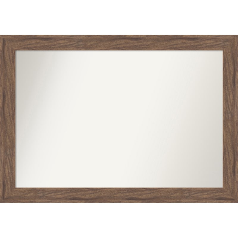 Pia Medium Brown Non-Beveled Framed Wall Mirror - Pia Medium Brown