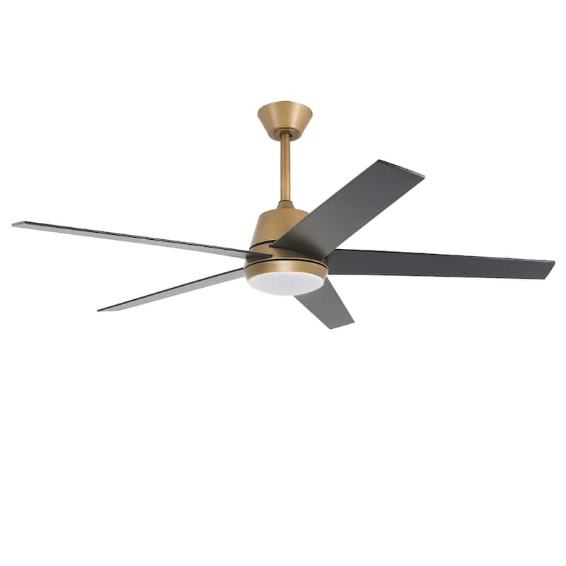 Vaczon 52" Gold Reversible Modern Smart LED Ceiling Fan with Light and App Comtrol