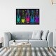 preview thumbnail 47 of 64, Luminous Party Champagne, Colorful Party Bubbles Modern Black Canvas Wall Art Print for Dining Room
