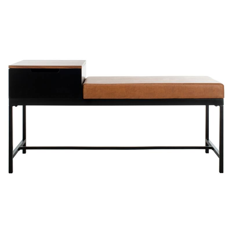 SAFAVIEH Ruthie Bench with Storage - 47.3" x 16" x 24" - 47Wx16Dx24H