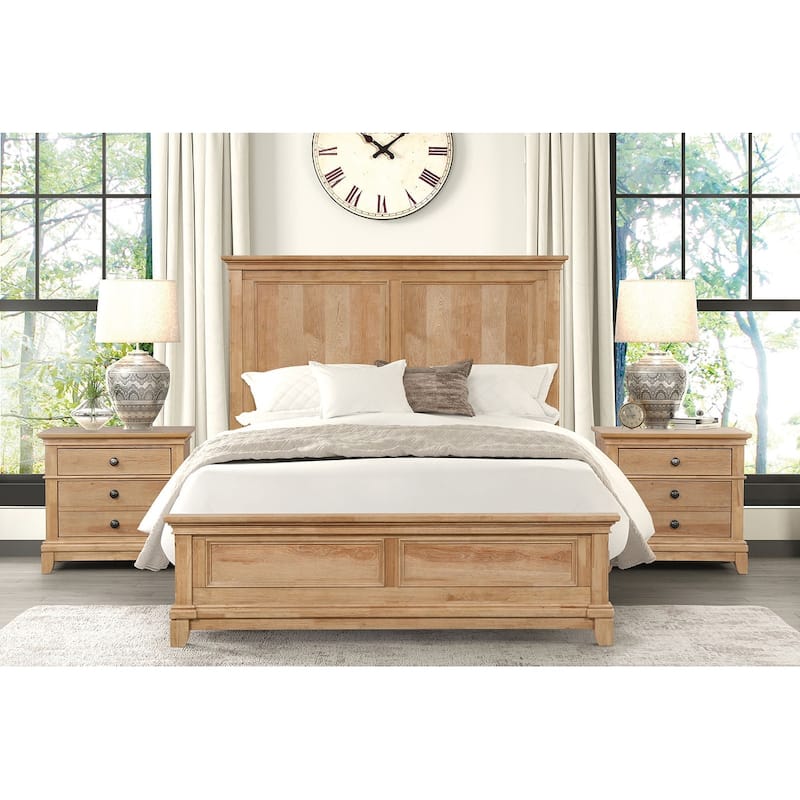 Farmhouse Style 1pc Bedroom Set Natural Oak Finish Bed
