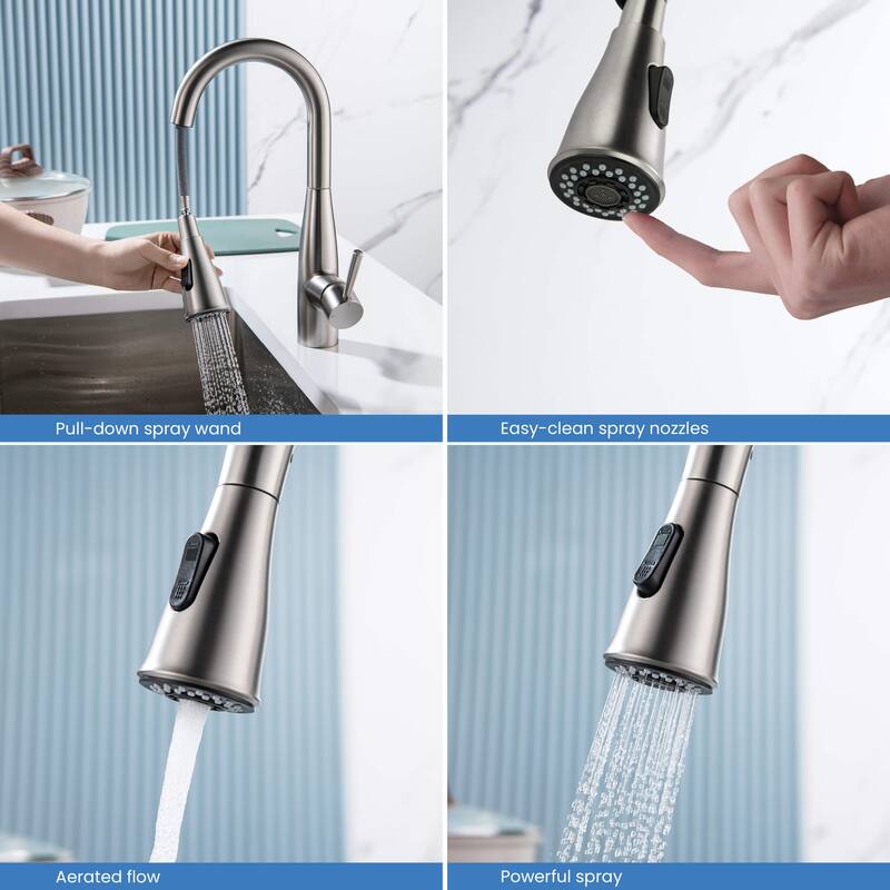 Bari Single Handle Pull Down Kitchen & Bar Sink Faucet