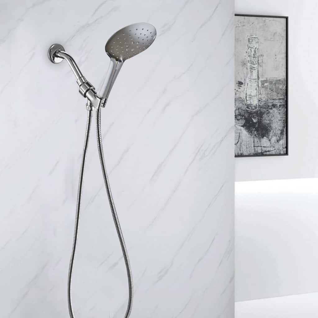 High Pressure Handheld Shower Head with Hose Chrome - 5.04"