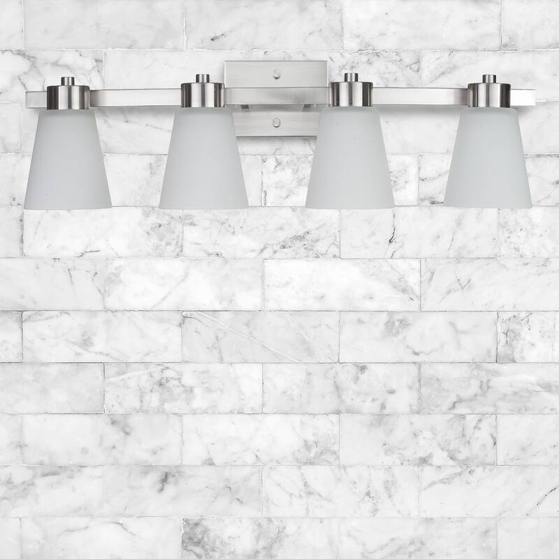 Prominence Home Fairendale Traditional Farmhouse Bathroom Vanity Light, Brushed Nickel - Brushed Nickel