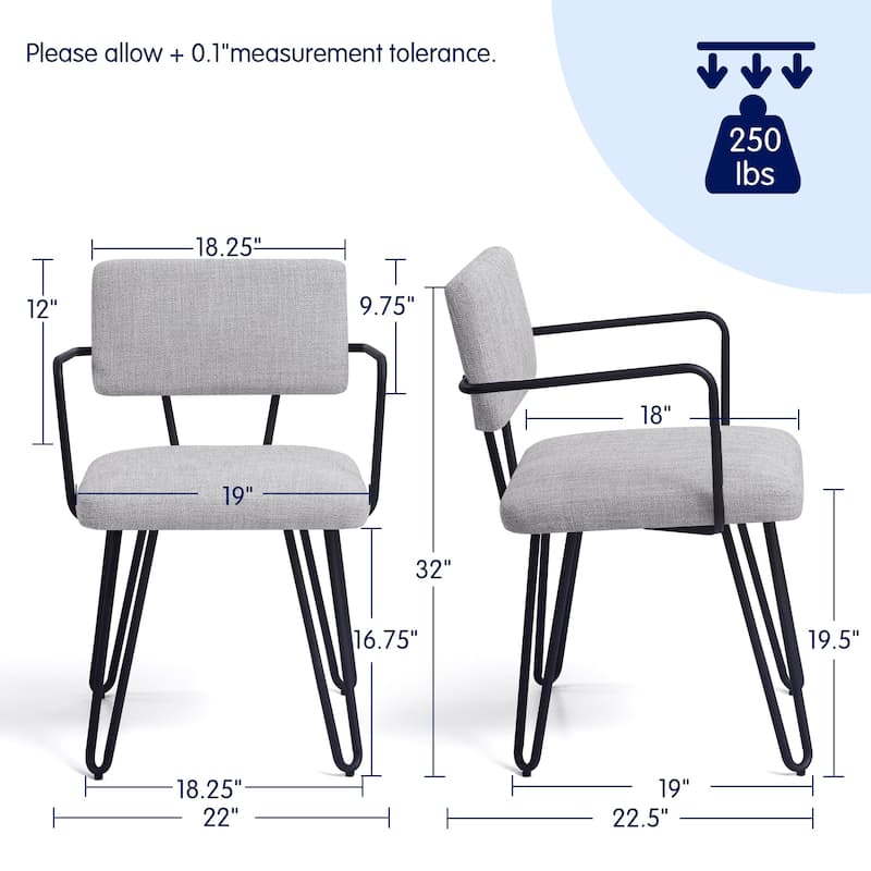 Subrtex(Set of 2) Parsons Upholstered Stainless Steel Frame Dining Chair