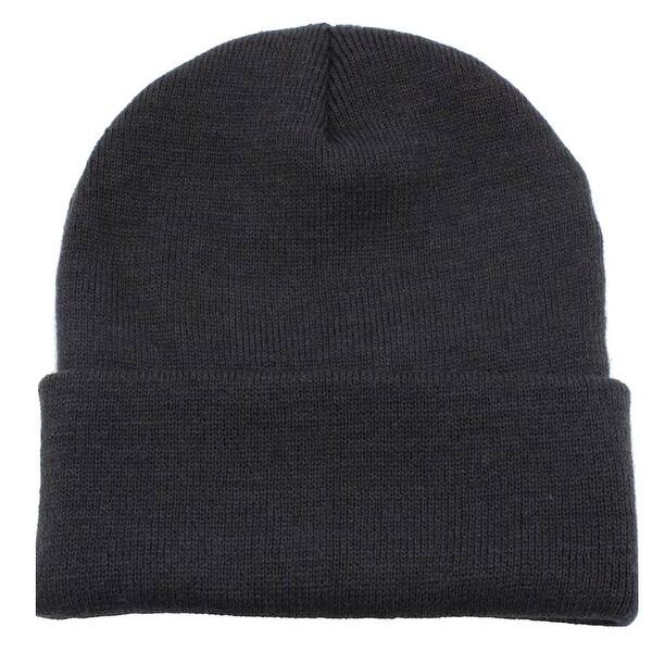 Shop Skull Cuffed Beanie Ski Toboggan Plain Knit Hat Cap Black Overstock 19536494