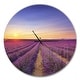 preview thumbnail 2 of 8, Designart 'Lavender Field in Provence France' Oversized Traditional Wall CLock