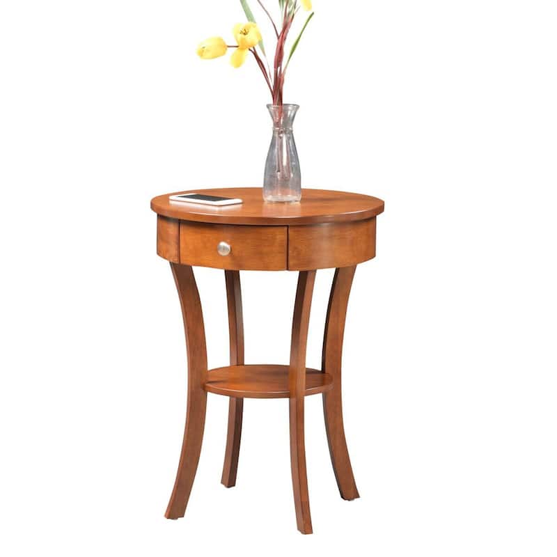 End Table with Drawer & Shelf - Small Accent Table, Living Room Nightstand, White Finish, 20" x 20" x 24" - 20