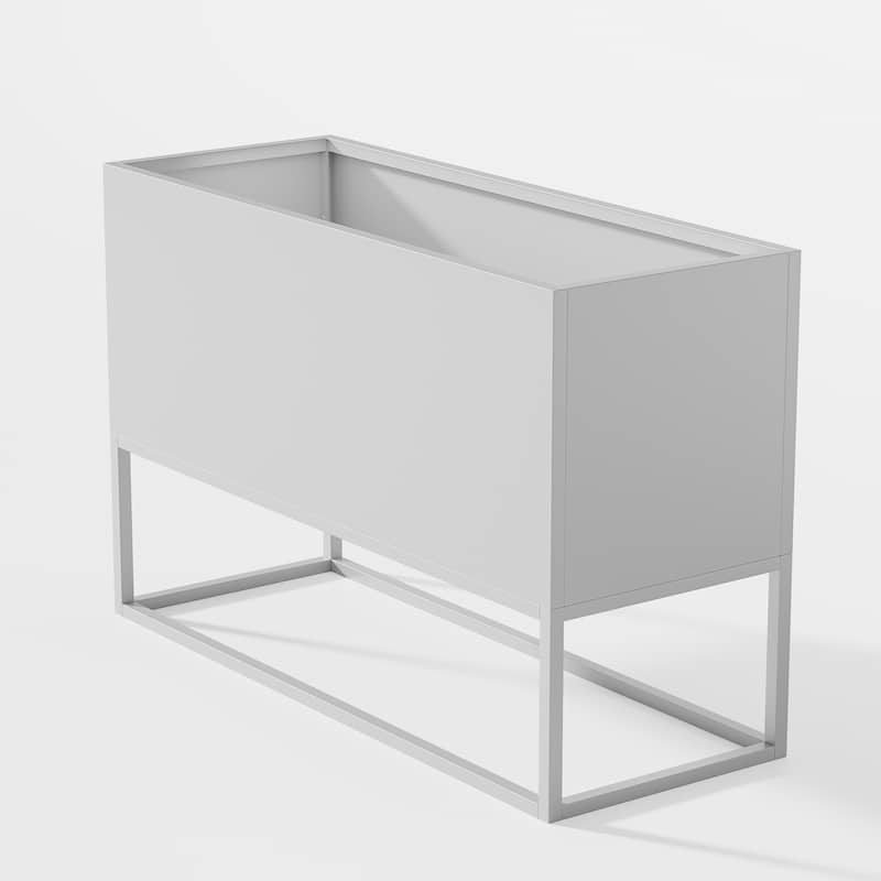 47*18*18 inch Large Metal Rectangular Planter with Shelves and Drainage Holes for Indoor/Outdoor Use, Perfect for Tall Plants