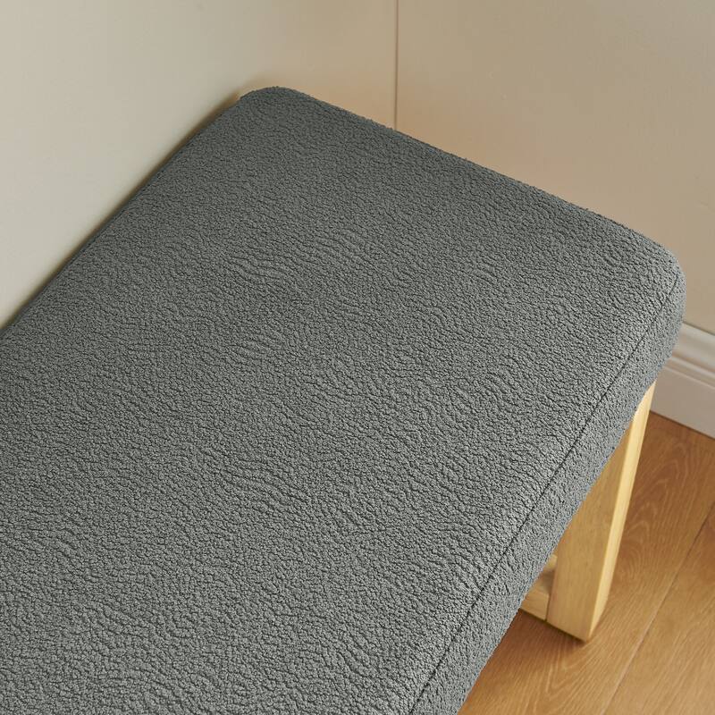 Rossetta Minimalist Wooden Frame Shoe-Changing Bench with Soft Foam-Filled Cushion - 25.5"*18.25"*14.5"