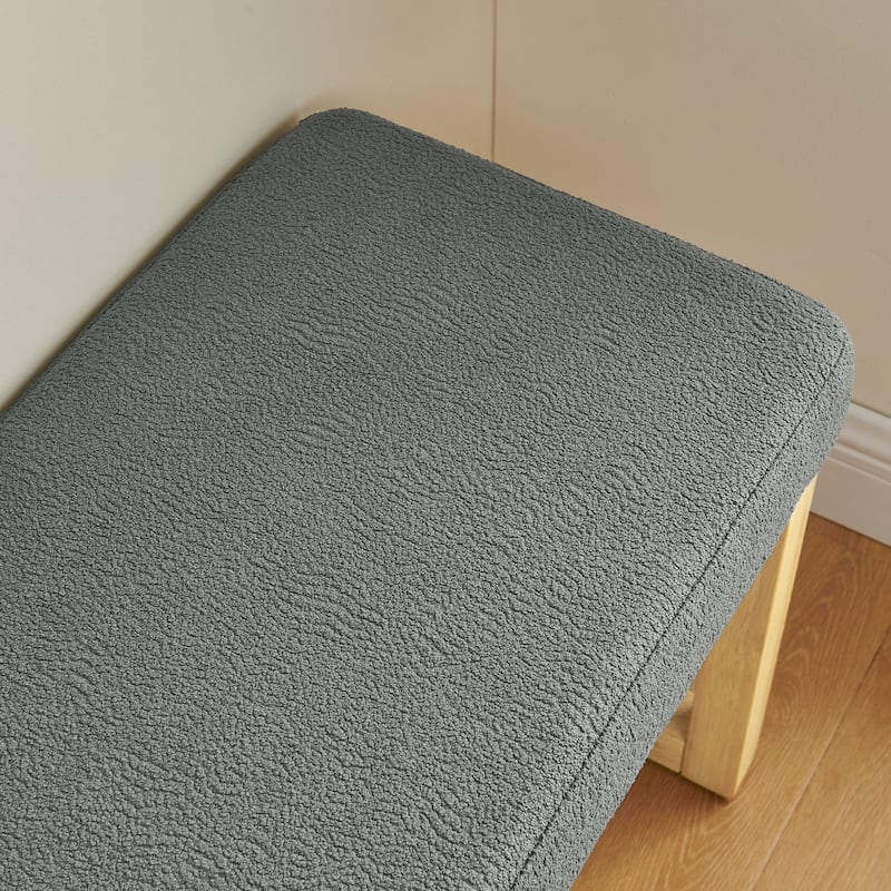 Shoe-Changing Bench, a Shoe-Changing Bench with a Wooden Frame and a Soft Cushioned Seat, Can be placed freely