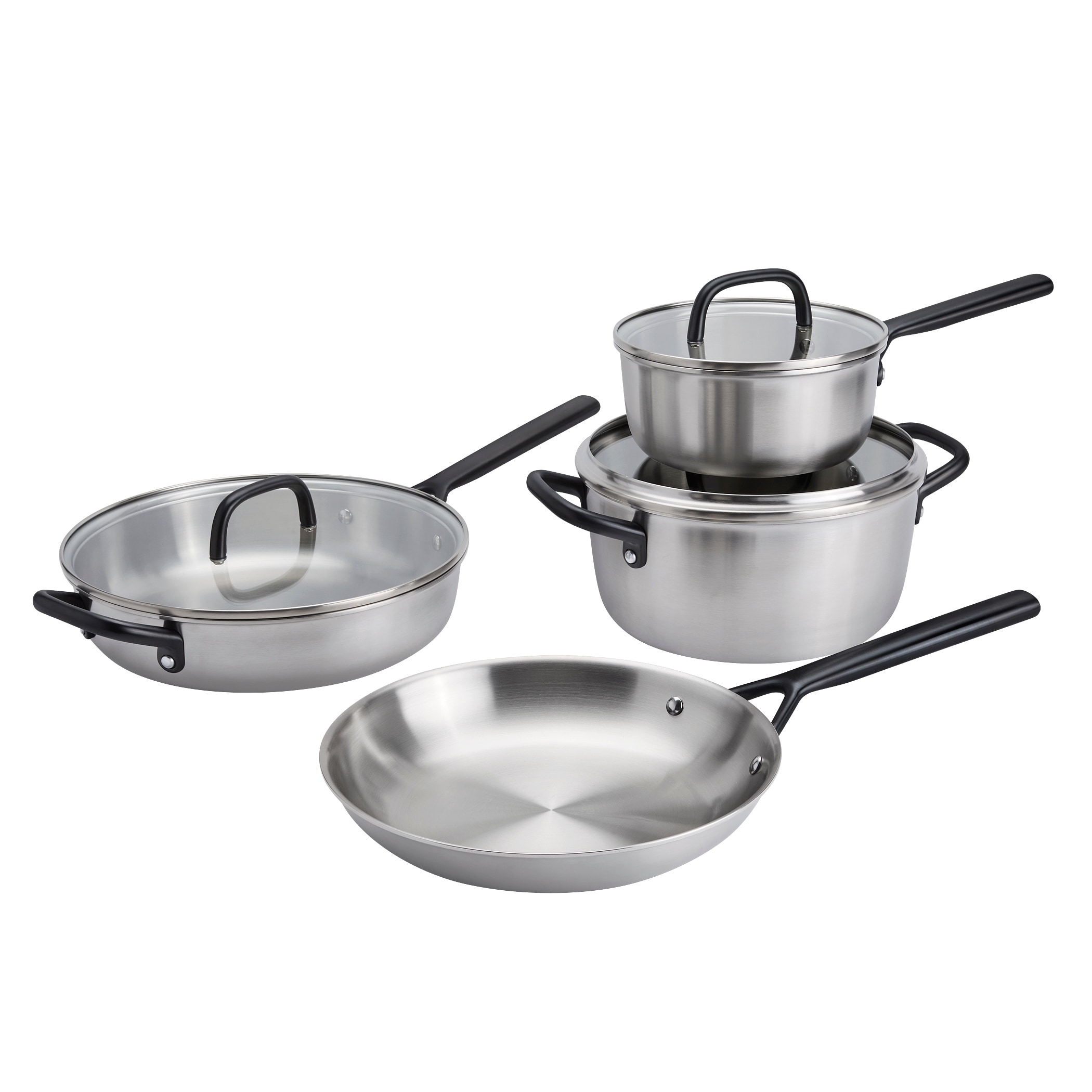 ZWILLING Milano Stainless Steel 7-pc Stainless Steel Cookware Pan Set