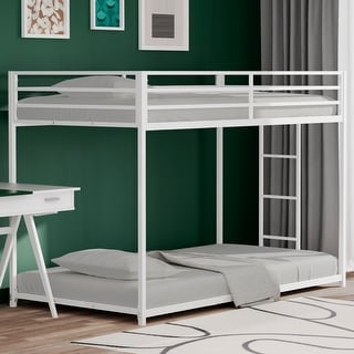 Twin over Twin Metal Bunk, White