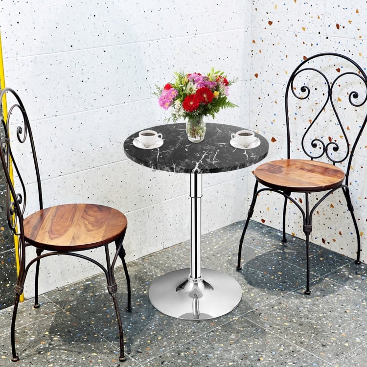 Round Height Adjustable Bistro Bar Table - 24" x 24" x (28-36)" (L x W x H)