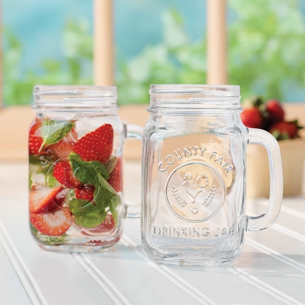 Libbey County Fair Glass Drinking Jars, Set of 12. Opens flyout.