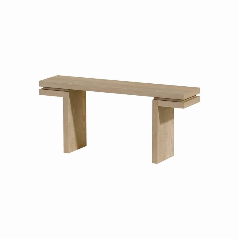 Extra Wide Real Wood Veneered Console Table for Minimalist Living Room Entryway or Hallway Decor