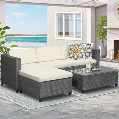 Royalcraft 5 Pieces Wicker Outdoor Sectional Sofa Sets
