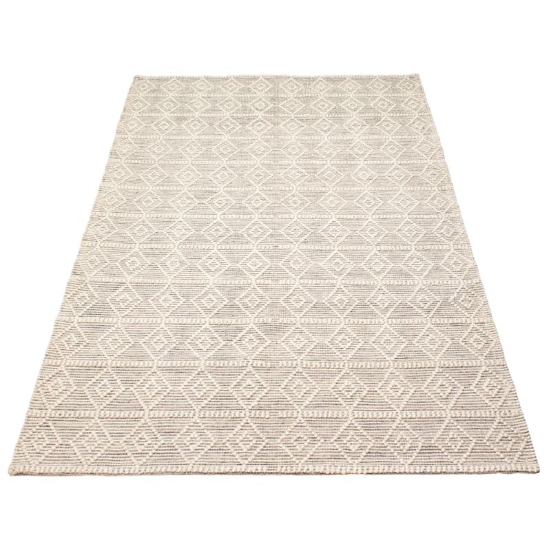 ECARPETGALLERY Braid weave Sienna Cream Wool Rug - 5'5 x 9'1