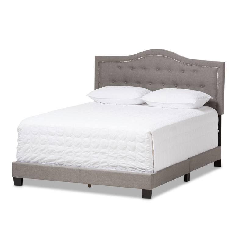 King Size Bed Fabric Upholstered Grey Bedroom Furniture Modern Design