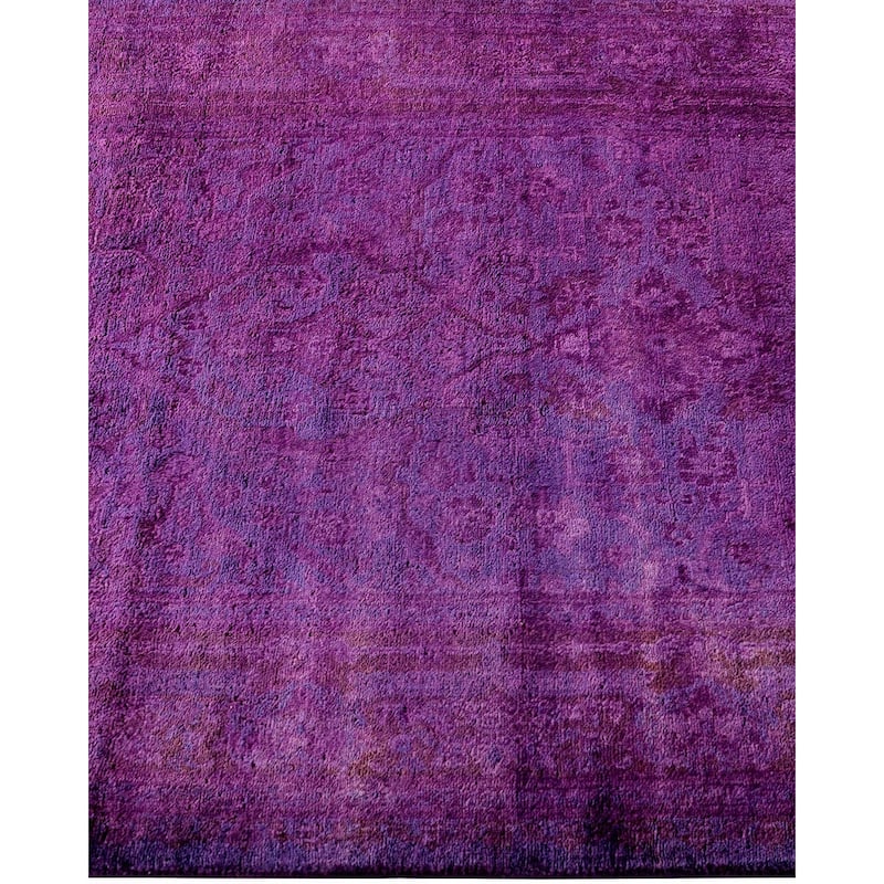 Contemporary Overdyed Wool Hand Knotted Runner - 2' 7" x 14' 3"