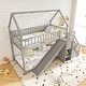 preview thumbnail 14 of 18, Costway Twin Over Twin Bunk Bed with Slide & Staircase with Storage