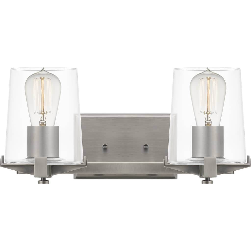 Perry 2-Light Antique Nickel Vanity Light - Antique Nickel - 16