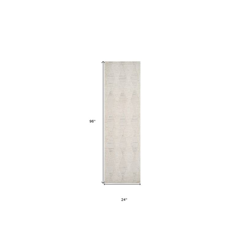 Distressed Geometric Stain Resistant Woven Durable Area Rug - 2' X 8'