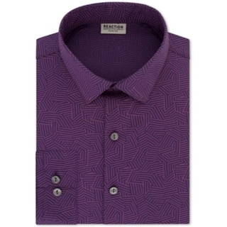 Kenneth Cole Reaction Men's Slim Fit Stretch Performance Dress Shirt Purple  Size 16.5X32X33 - Bed Bath & Beyond - 40640928