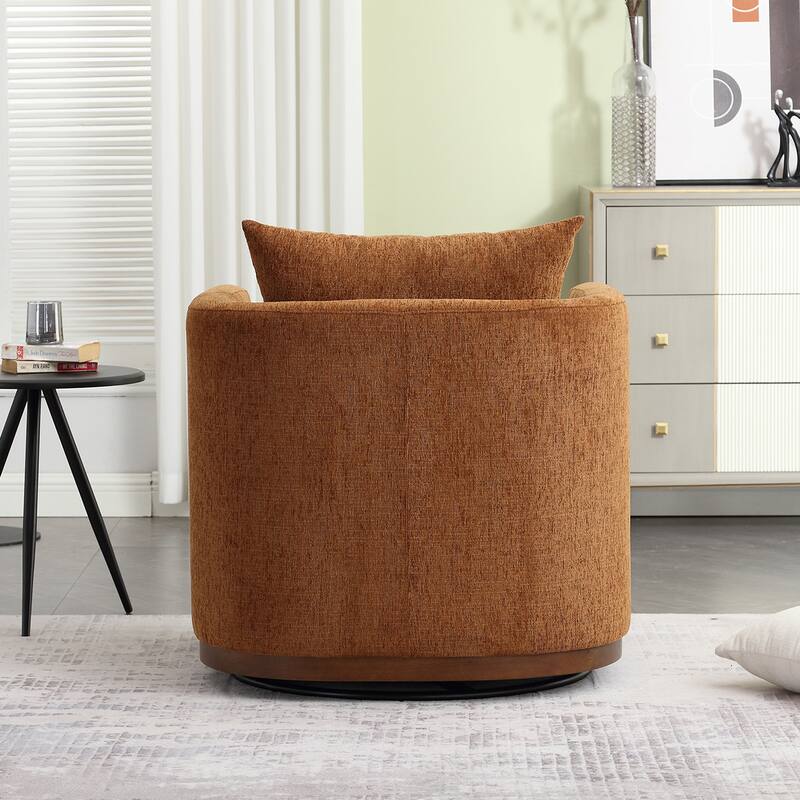 Swivel Barrel Chair, Round Accent Sofa Chair for Living Room, 360 Degree Swivel Barrel Club Chair, Leisure Arm Chair