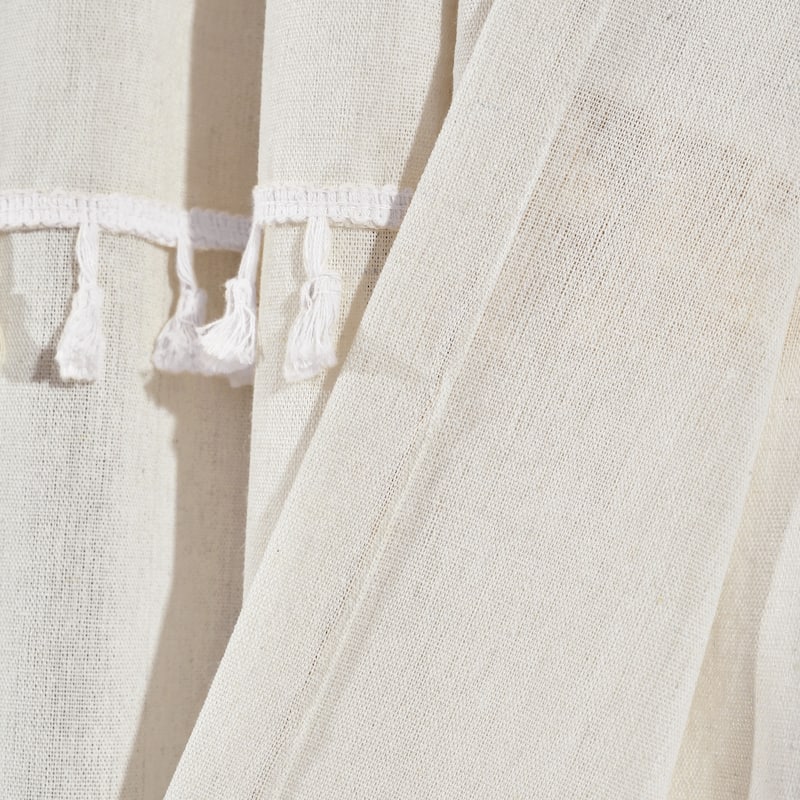 Lush Decor Ivy Tassel Faux Linen Window Curtain Panel Pair - 84" x 52"