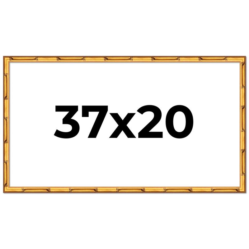 37x20 Frame Gold Bamboo Picture Frame Modern Photo Frame Includes UV Acrylic Shatter Guard Front Acid Free Foam Backing Board