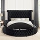 preview thumbnail 15 of 18, Furniture of America Shendae Glam Tufted Velvet Storage Footboard Round Platform Bed
