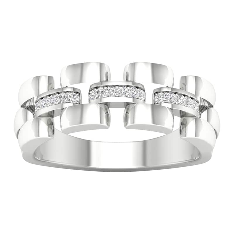 1/6ct TDW Diamond Wedding Band in 10K Gold for Men - 10.5 - White