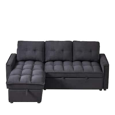 L Shaped Sectional Sofa,Convertible Sleeper Couch with Pull-Out Bed