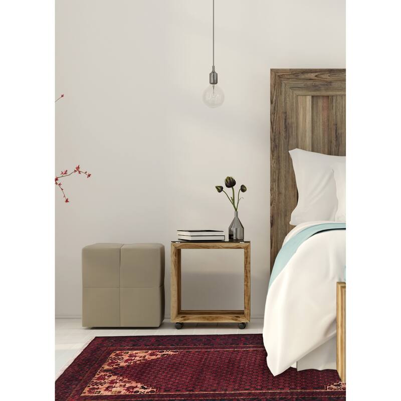 ECARPETGALLERY Hand-knotted Baluch Red Wool Rug - 3'4 x 6'2