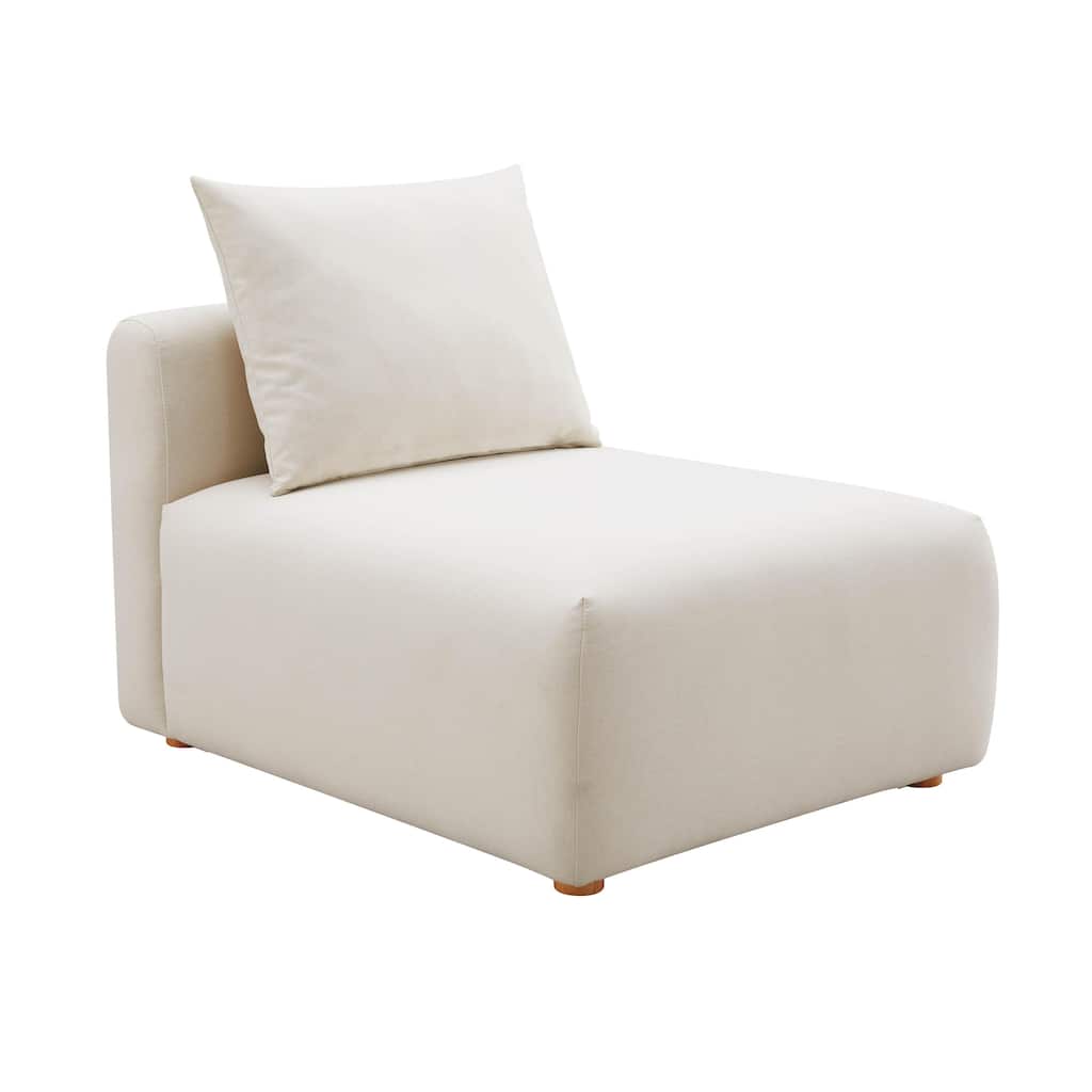 Hangover Cream Upholstered Modular Armless Chair