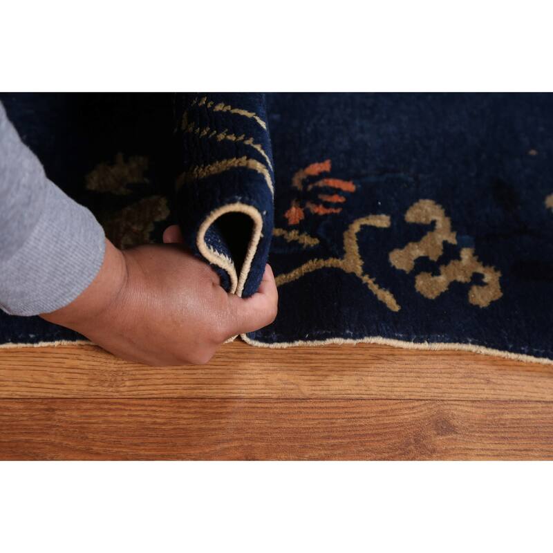 Antique Vegetable Dye Art Deco Chinese Oriental Wool Rug Hand-knotted - 3'1" x 5'9"