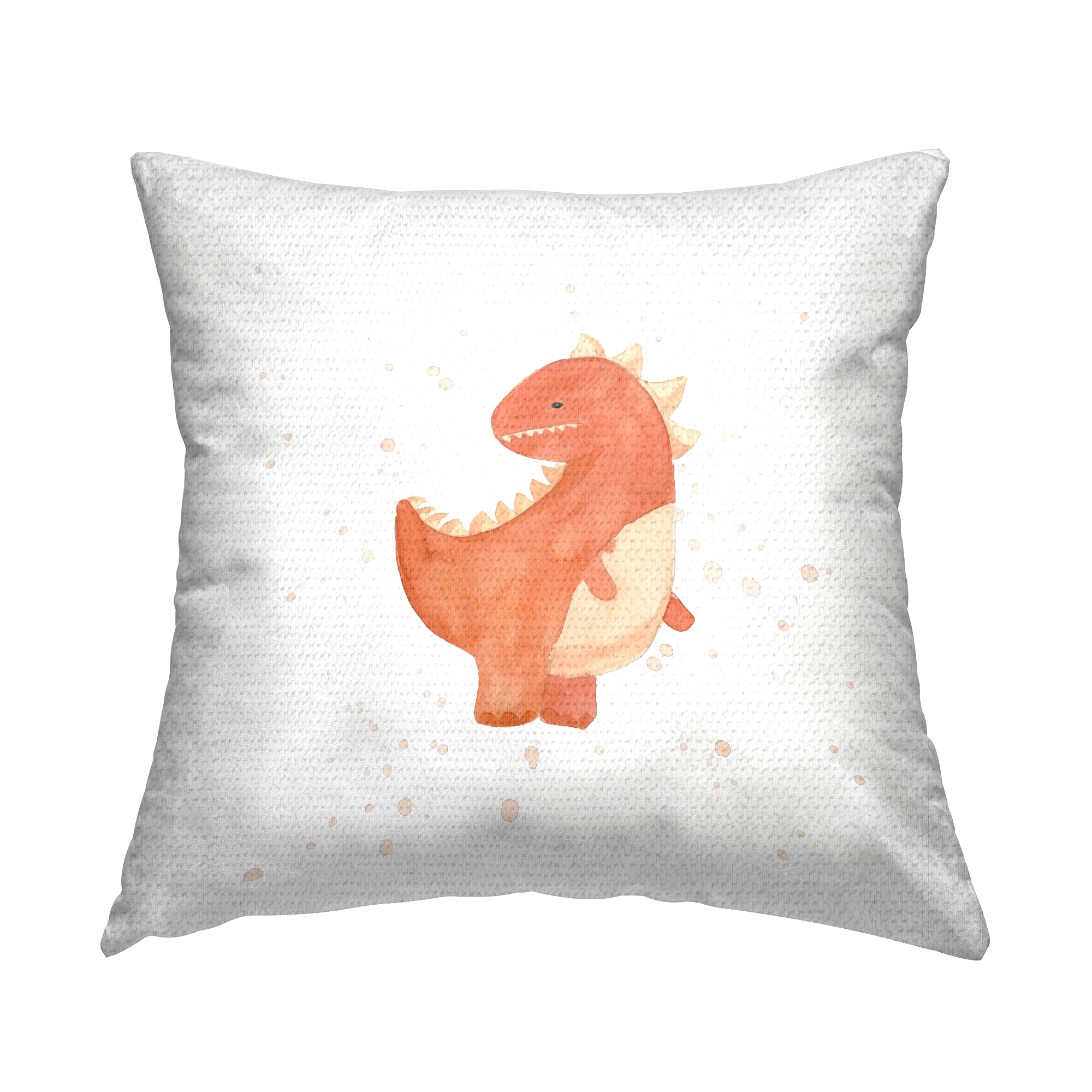 Stupell Orange Dinosaur Nursery Kids Printed Outdoor Throw Pillow Design by Lucille Price