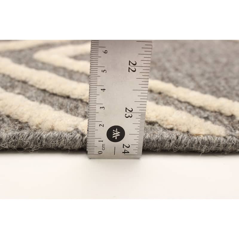 ECARPETGALLERY Hand-knotted Tangier Dark Grey Wool Rug - 5'5 x 7'5