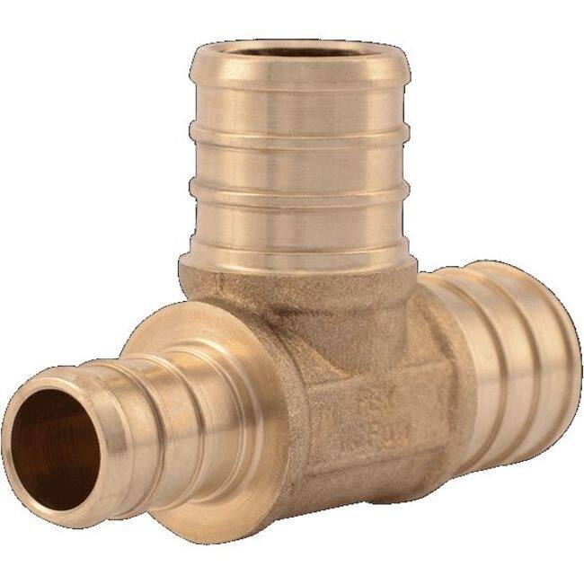 SharkBite 3/4" x 1/2" x 3/4" Crimp Reducing Tee - Brass