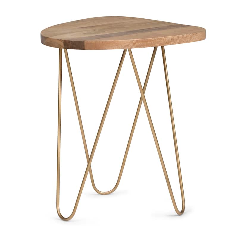 WYNDENHALL Tillman Modern 18 inch Wide Metal and Wood Accent Side Table - 18 W x 18 D x 21 H