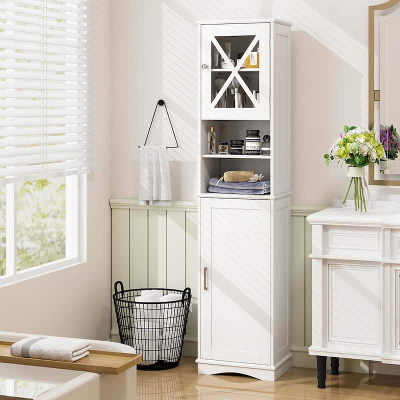 Costway 67" Tall Bathroom Cabinet Freestanding Storage Cabinet with 5 - See Details